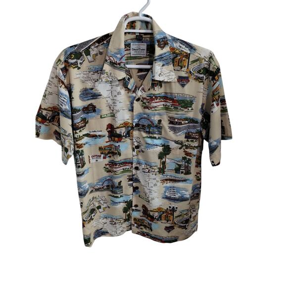 David Carey Originals Men's Large San Diego Destinations Button Up Casual Shirt - Picture 1 of 11